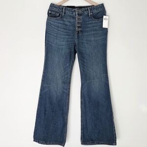 NWT Lauren Ralph Lauren Womens Dark Wash High Rise Flare Jeans Size 10